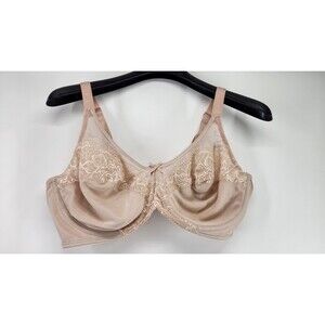 Lilyette Womens 40DD Beige Lace Minimizer Underwire Bra
